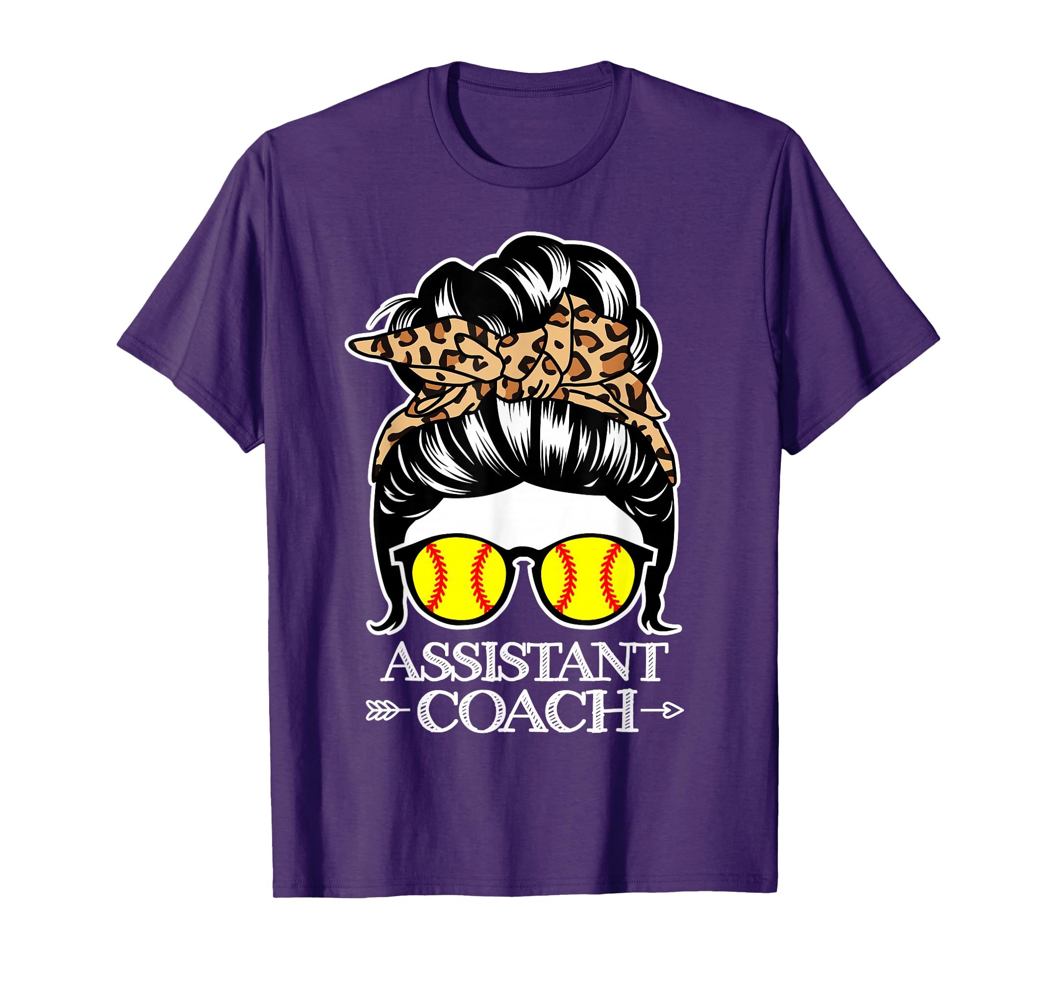Softball Assistant Coach Messy Bun Hair T-Shirt - Unique Graphic Men Women - T-Shirt, Sweatshirt, Hoodie