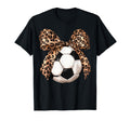 Soccer Coquette Bow Leopard Cheetah T-Shirt - Minimalist Print for Adults - T-Shirt, Sweatshirt, Hoodie