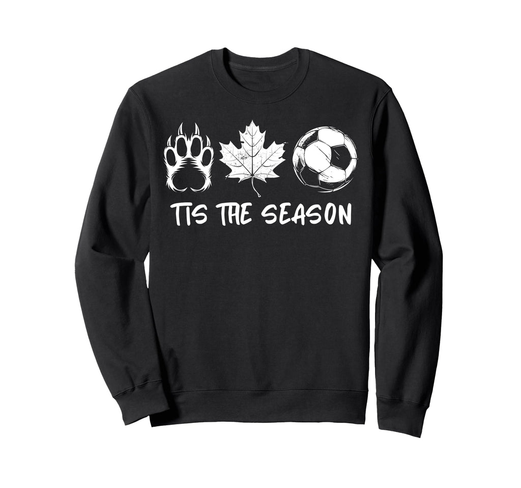 Tis Season Bear Paw Maple Leaf Soccer Sweatshirt - Graphic Print Men Women - T-Shirt, Sweatshirt, Hoodie