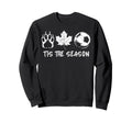 Tis Season Bear Paw Maple Leaf Soccer Sweatshirt - Graphic Print Men Women - T-Shirt, Sweatshirt, Hoodie
