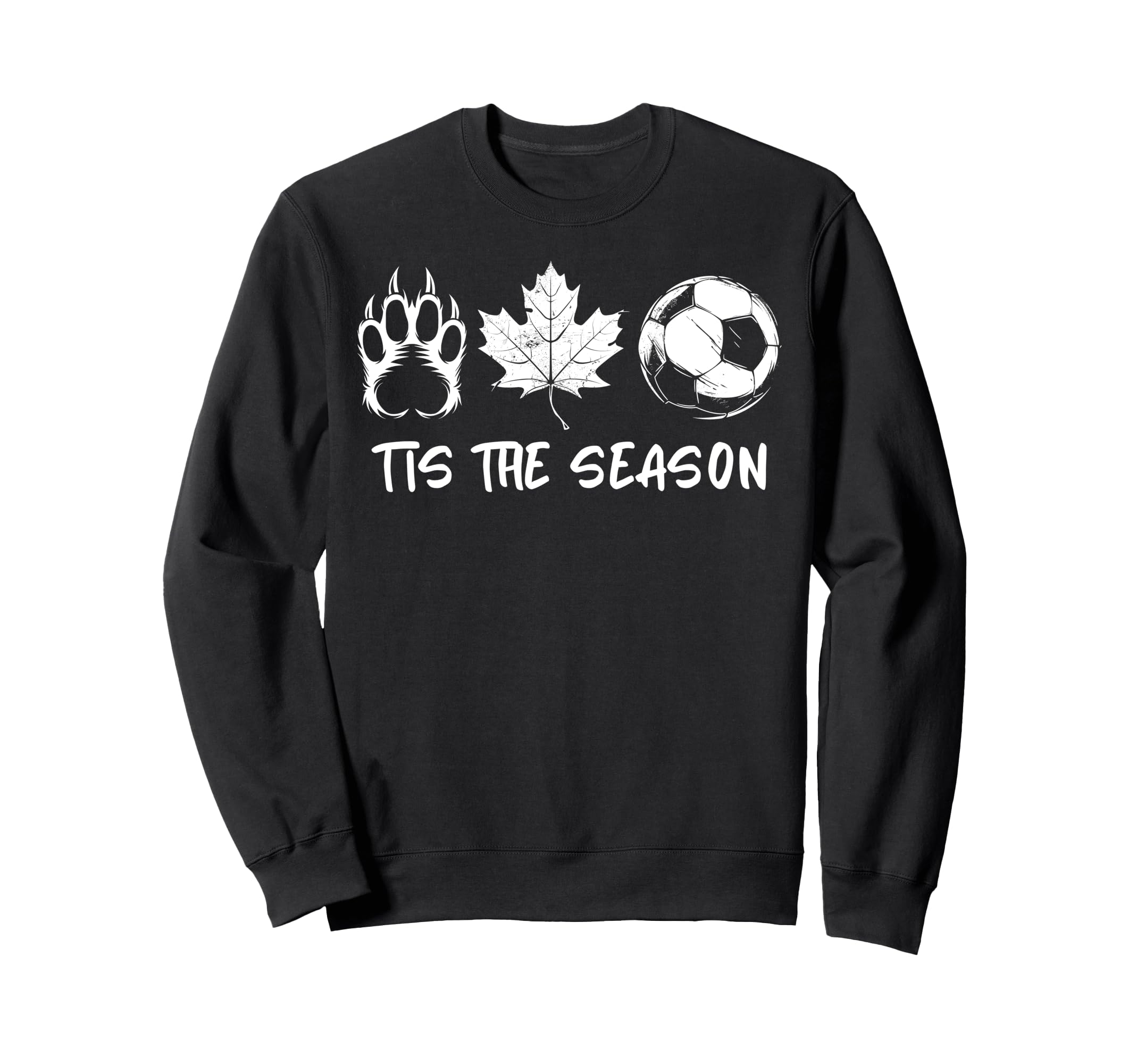 Tis Season Bear Paw Maple Leaf Soccer Sweatshirt - Graphic Print Men Women - T-Shirt, Sweatshirt, Hoodie