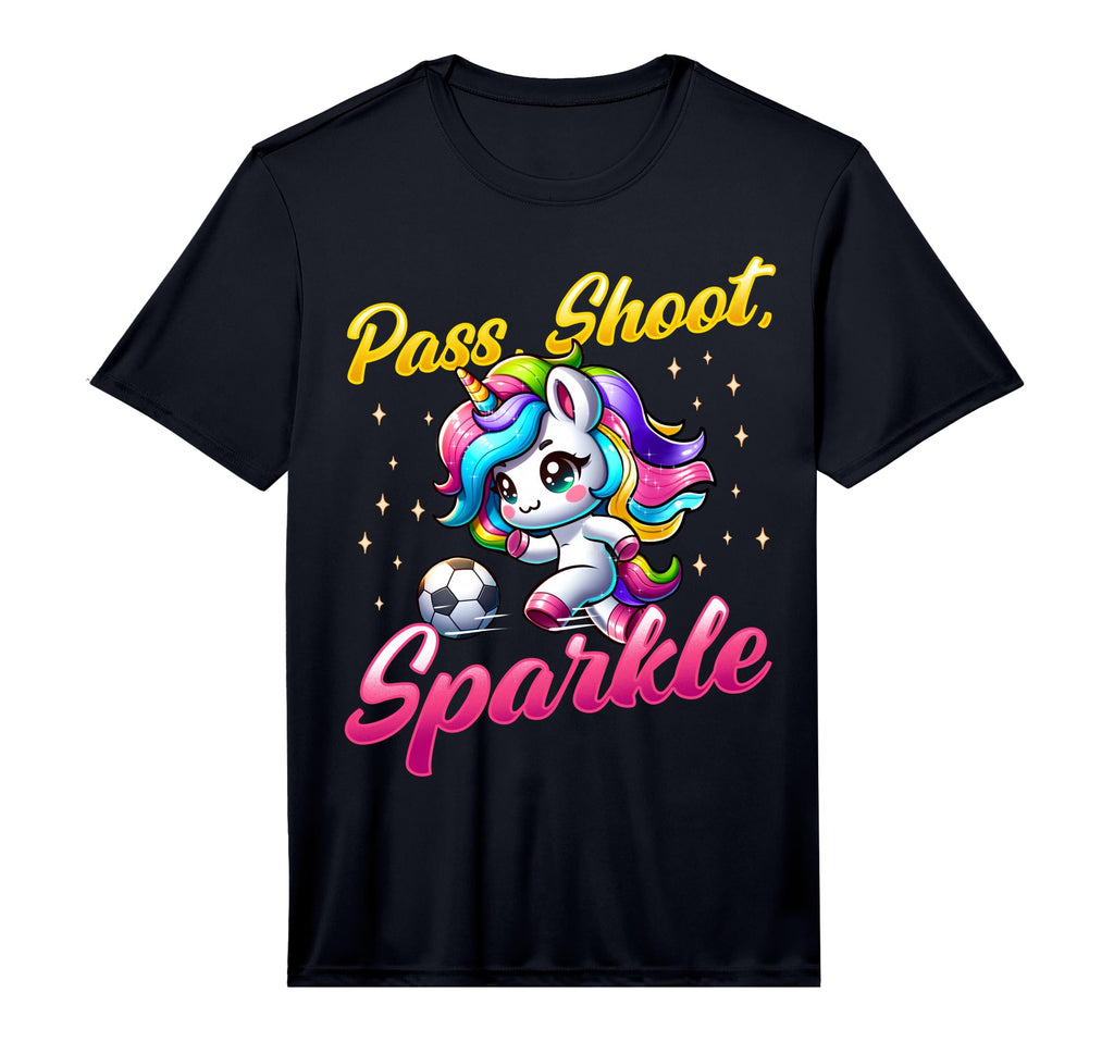 Pass Shoot Sparkle Soccer Player T-Shirt - Casual Everyday Wear for Adults - T-Shirt, Sweatshirt, Hoodie