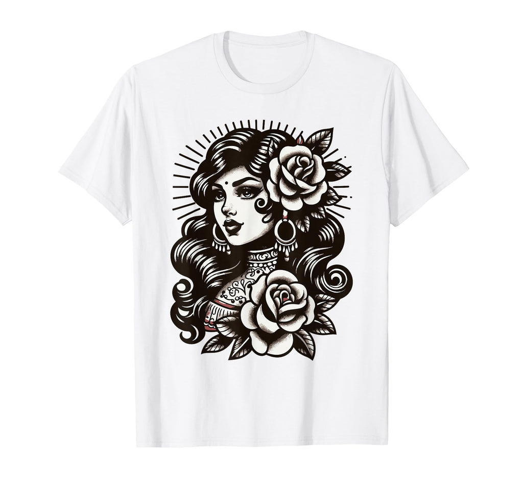 Gypsy Lady Tattoo T-Shirt - Custom Art Print Men Women - T-Shirt, Sweatshirt, Hoodie