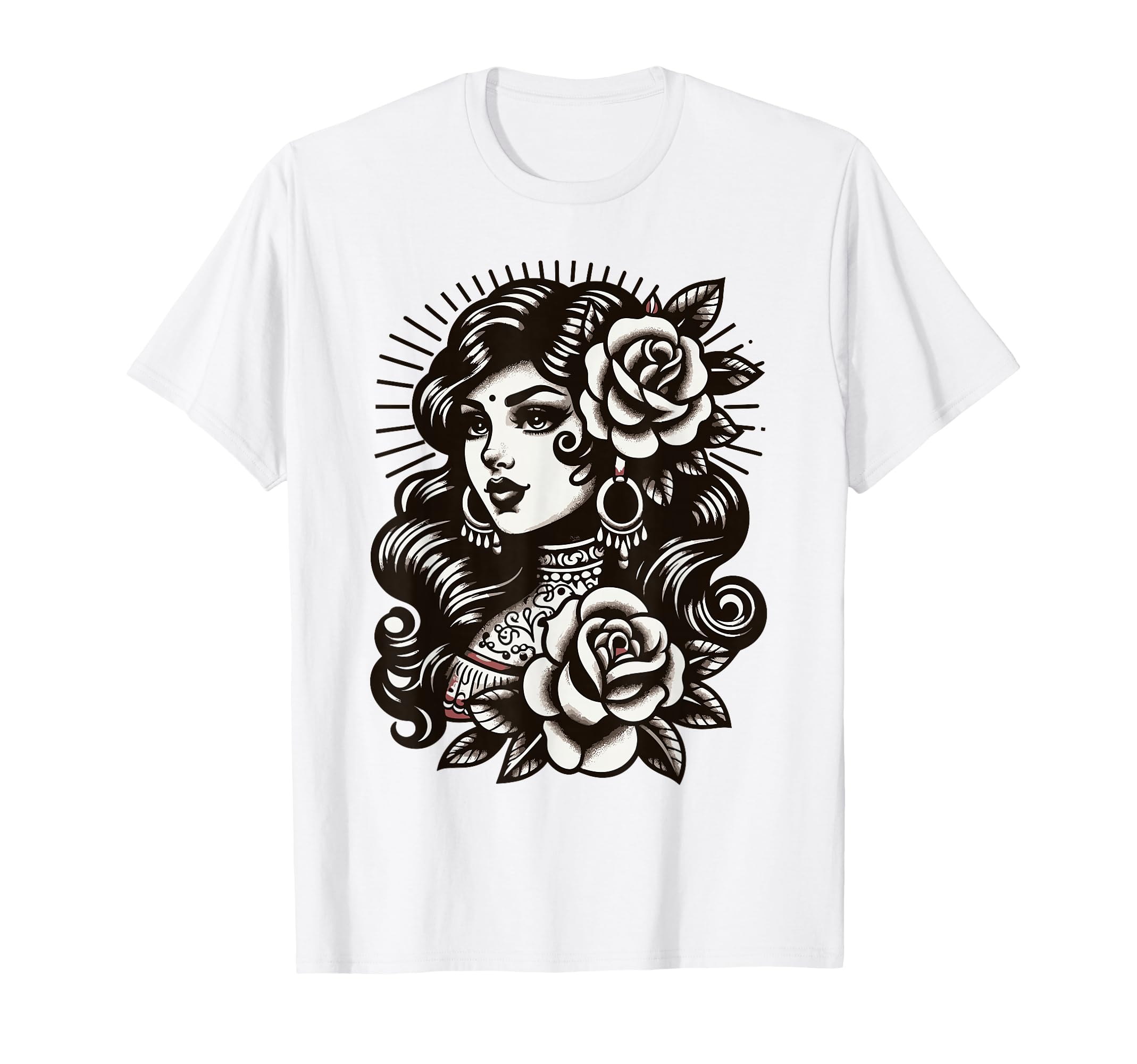 Gypsy Lady Tattoo T-Shirt - Custom Art Print Men Women - T-Shirt, Sweatshirt, Hoodie