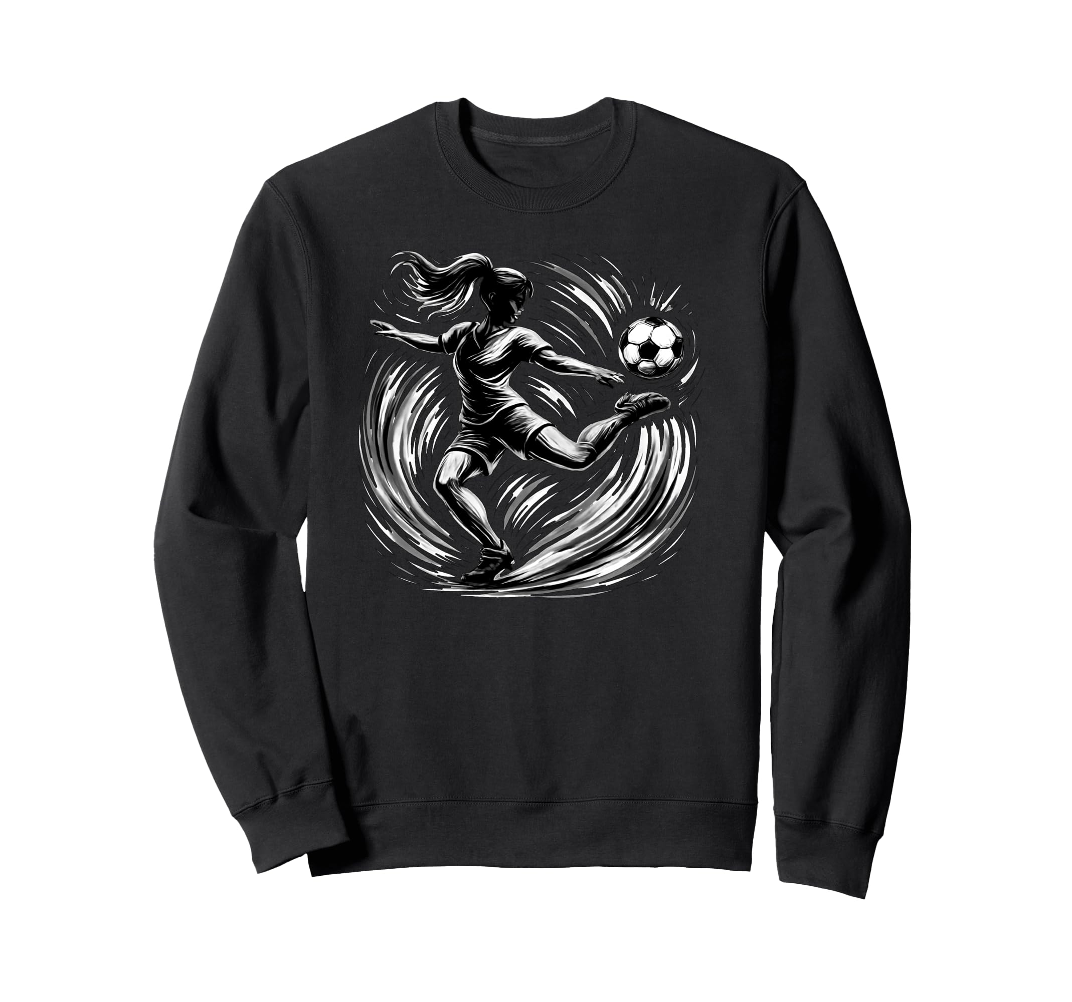 Soccer Launching Kick Fierce Sweatshirt - Unique Graphic Unisex - T-Shirt, Sweatshirt, Hoodie