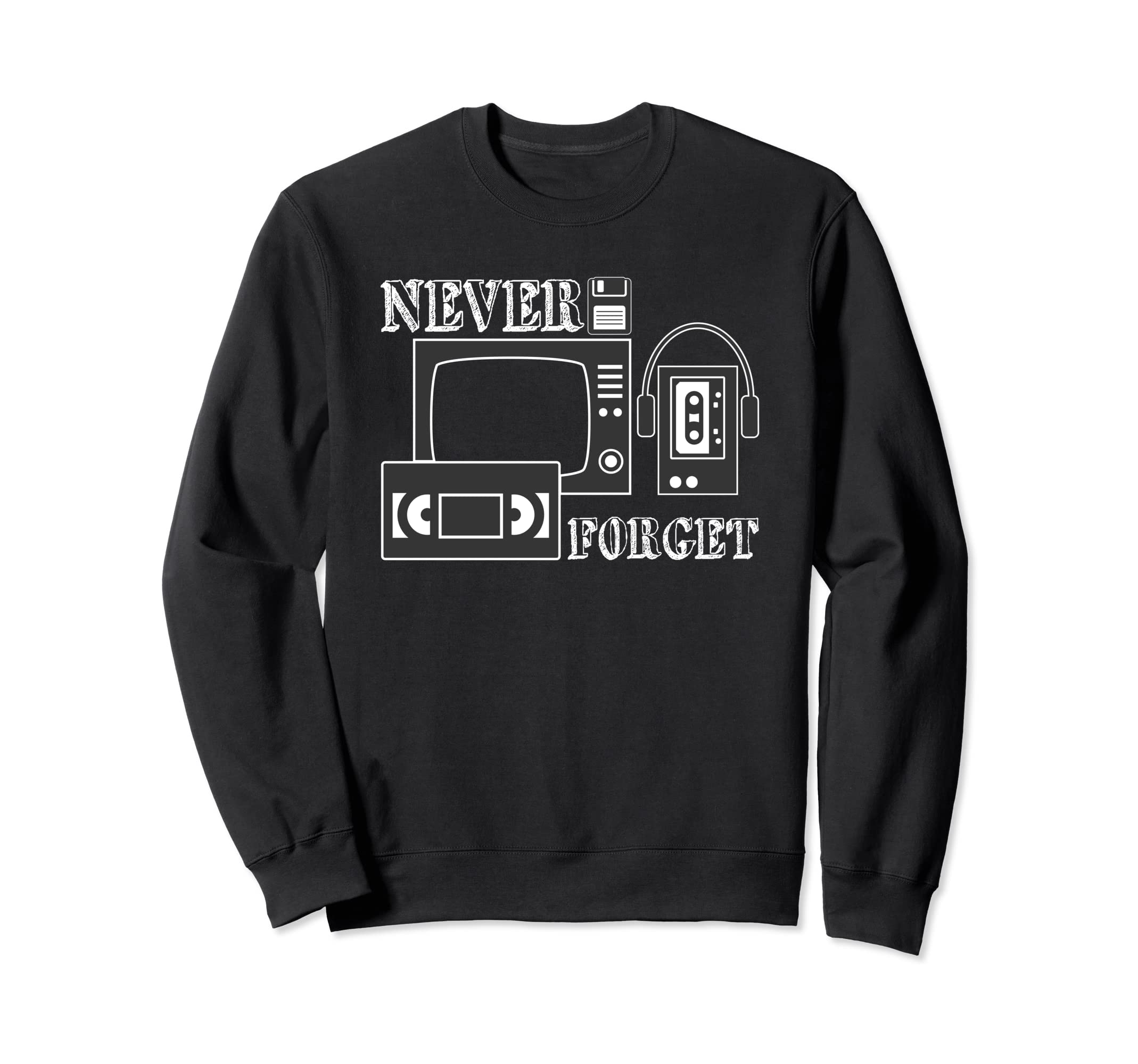 Never Forget Nerdy Vinyl Vcr Sweatshirt - Casual Everyday Wear for Adults - T-Shirt, Sweatshirt, Hoodie