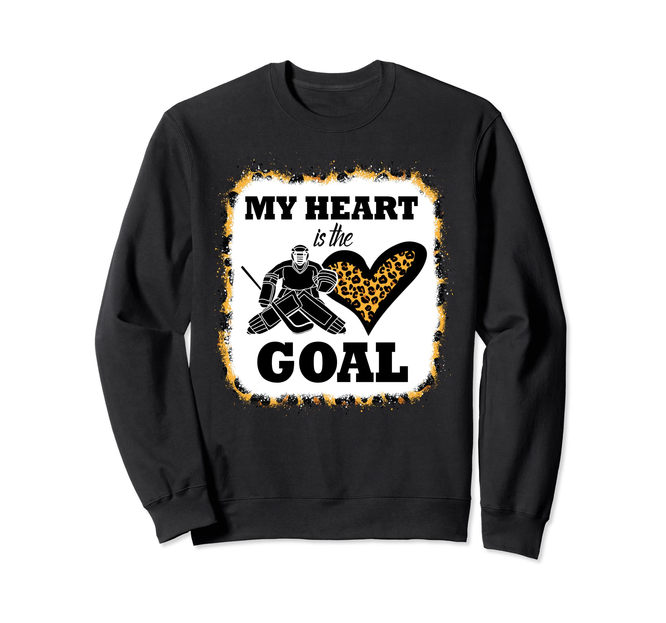 Hockey My Heart Is Goal Goalie Mama Sweatshirt - Graphic Print for Adults - T-Shirt, Sweatshirt, Hoodie