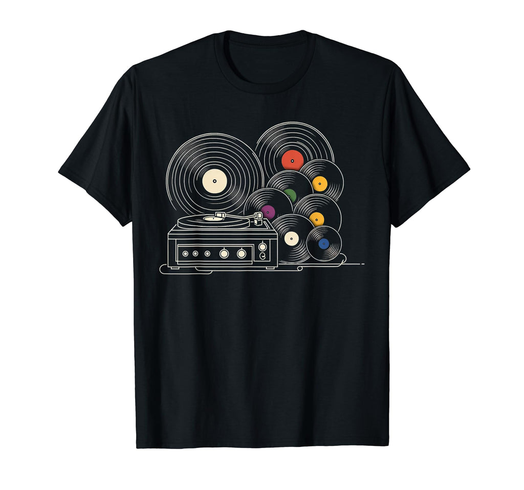 Vinyl Records Player Lover Music T-Shirt - Minimalist Print for Adults - T-Shirt, Sweatshirt, Hoodie