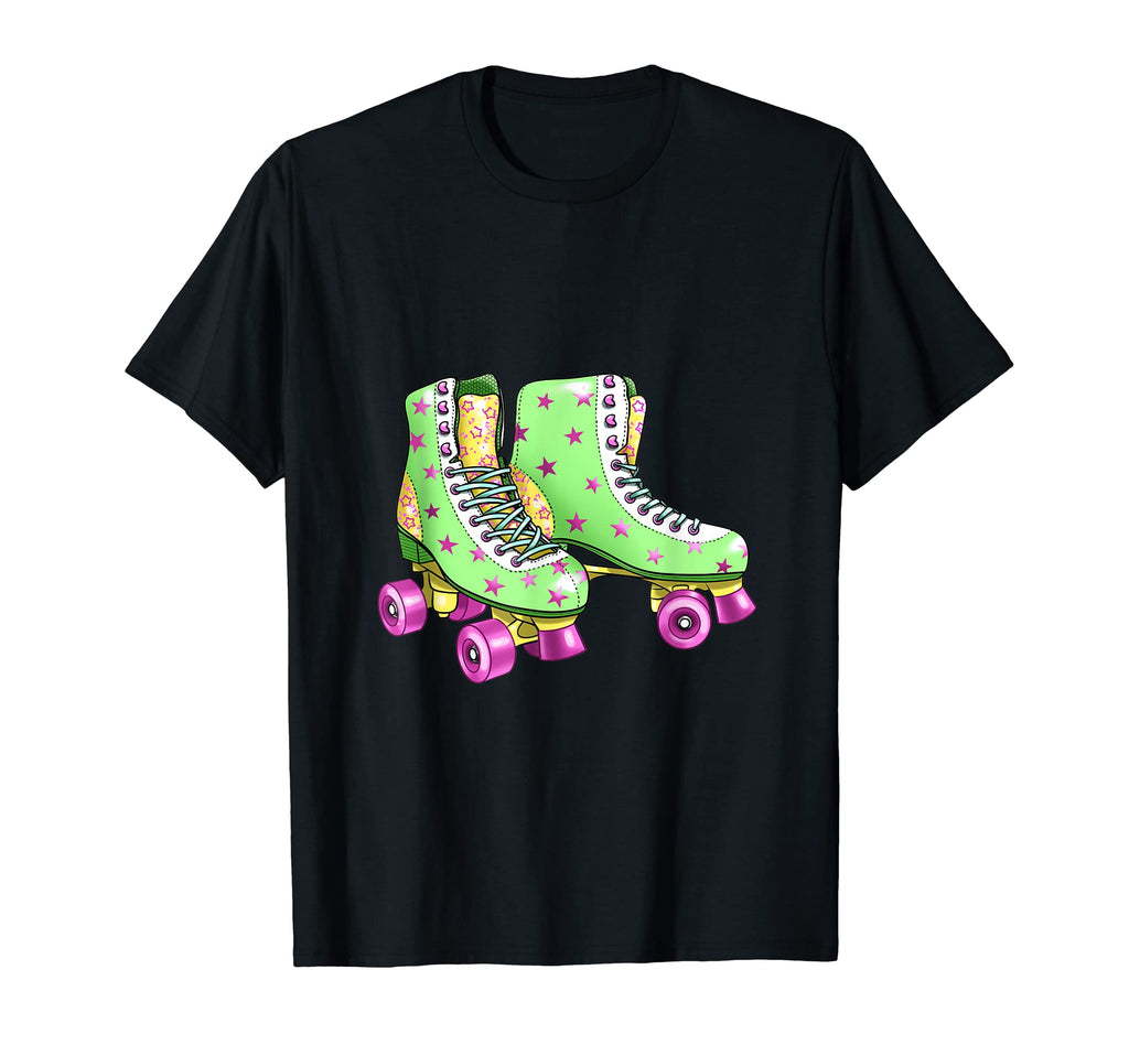 Roller Skates Stars Green Roller T-Shirt - Novelty Apparel Unisex - T-Shirt, Sweatshirt, Hoodie