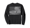 Soccer Dad Usa Flag Distressed Sweatshirt - Custom Art Print Unisex - T-Shirt, Sweatshirt, Hoodie