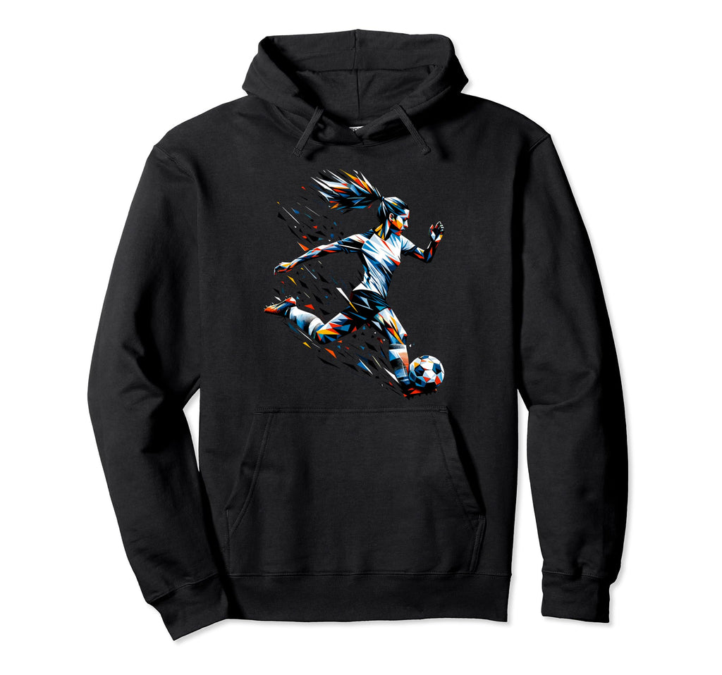 Polygon Art Soccer Sport Player Football Hoodie - Unique Graphic Unisex - T-Shirt, Sweatshirt, Hoodie
