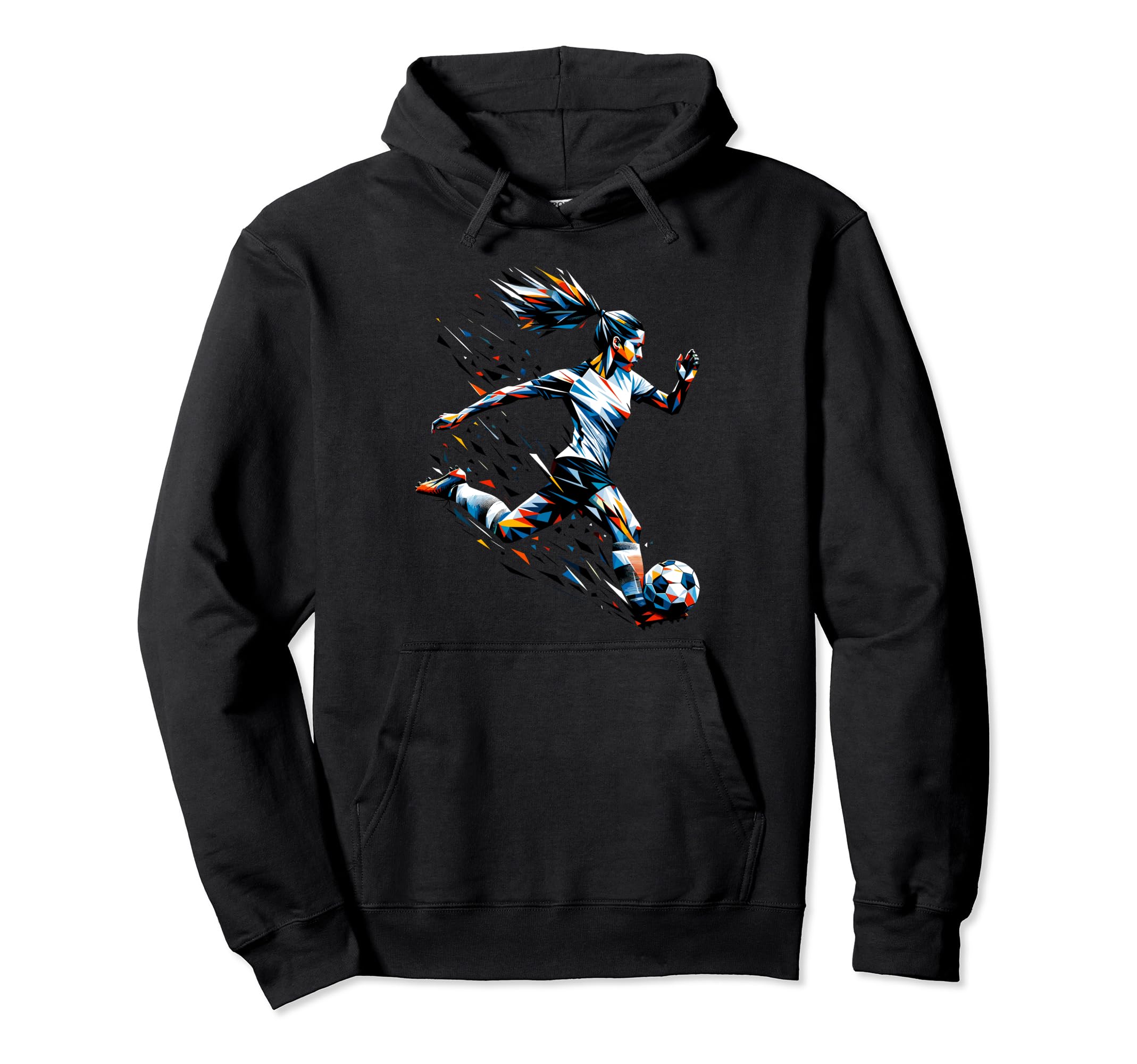 Polygon Art Soccer Sport Player Football Hoodie - Unique Graphic Unisex - T-Shirt, Sweatshirt, Hoodie