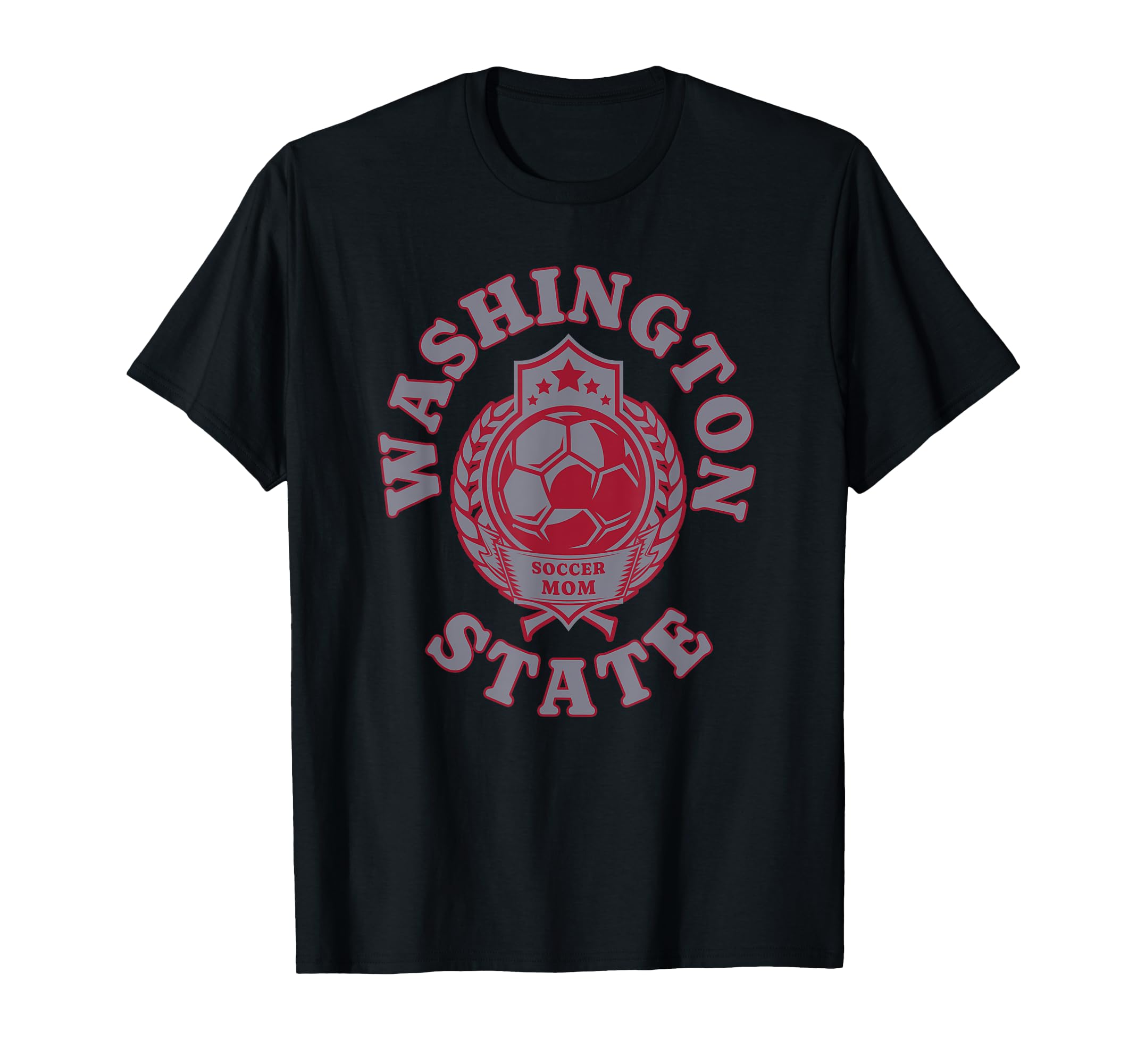 Red And Gray Washington Soccer Mom T-Shirt - Aesthetic Graphic for Adults - T-Shirt, Sweatshirt, Hoodie