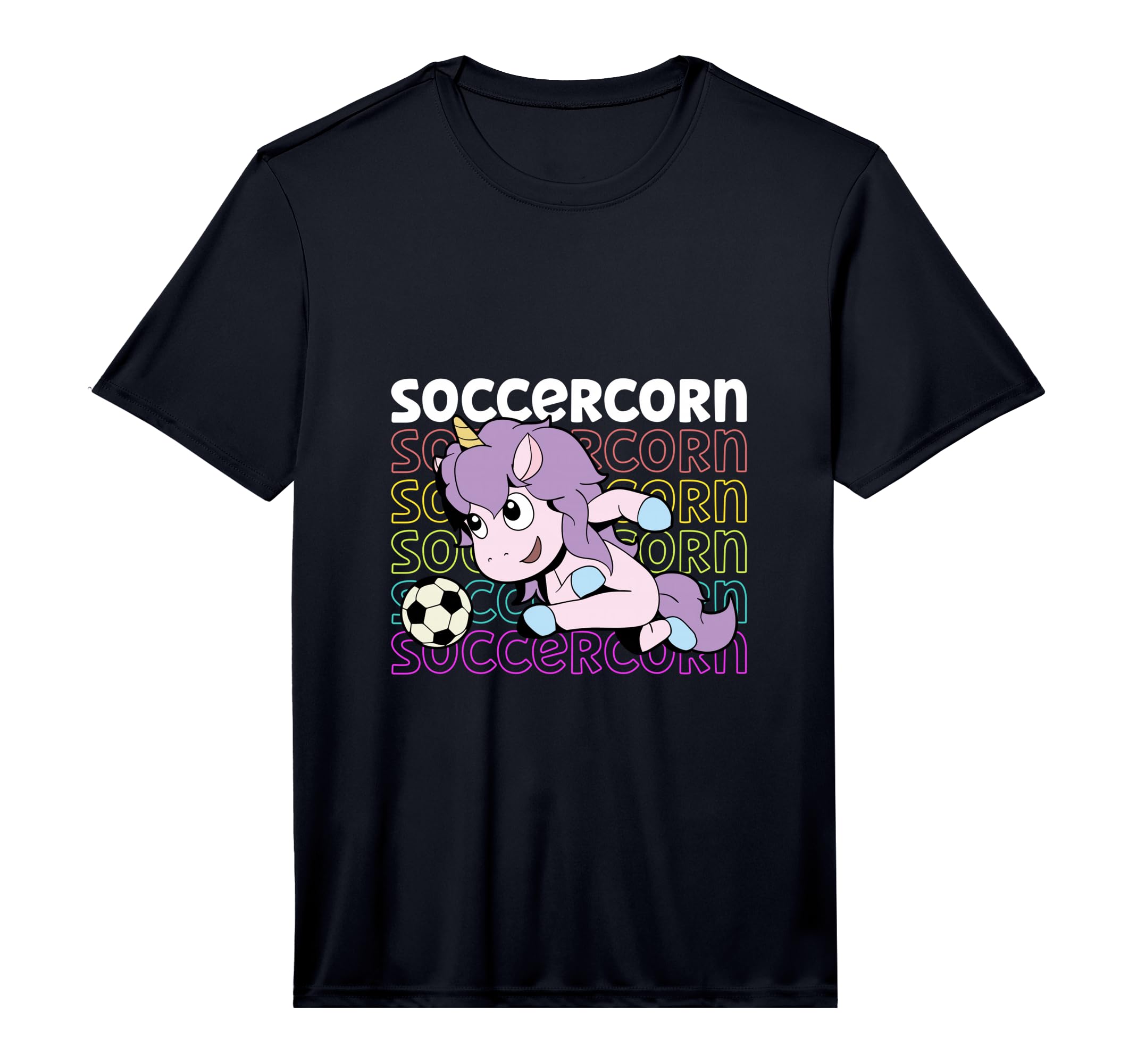 Mens Comic Unicorn Playing Soccer T-Shirt - Graphic Print Unisex - T-Shirt, Sweatshirt, Hoodie