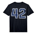 Distressed Number 42 Sport Blue Varsity T-Shirt - Graphic Print for Adults - T-Shirt, Sweatshirt, Hoodie