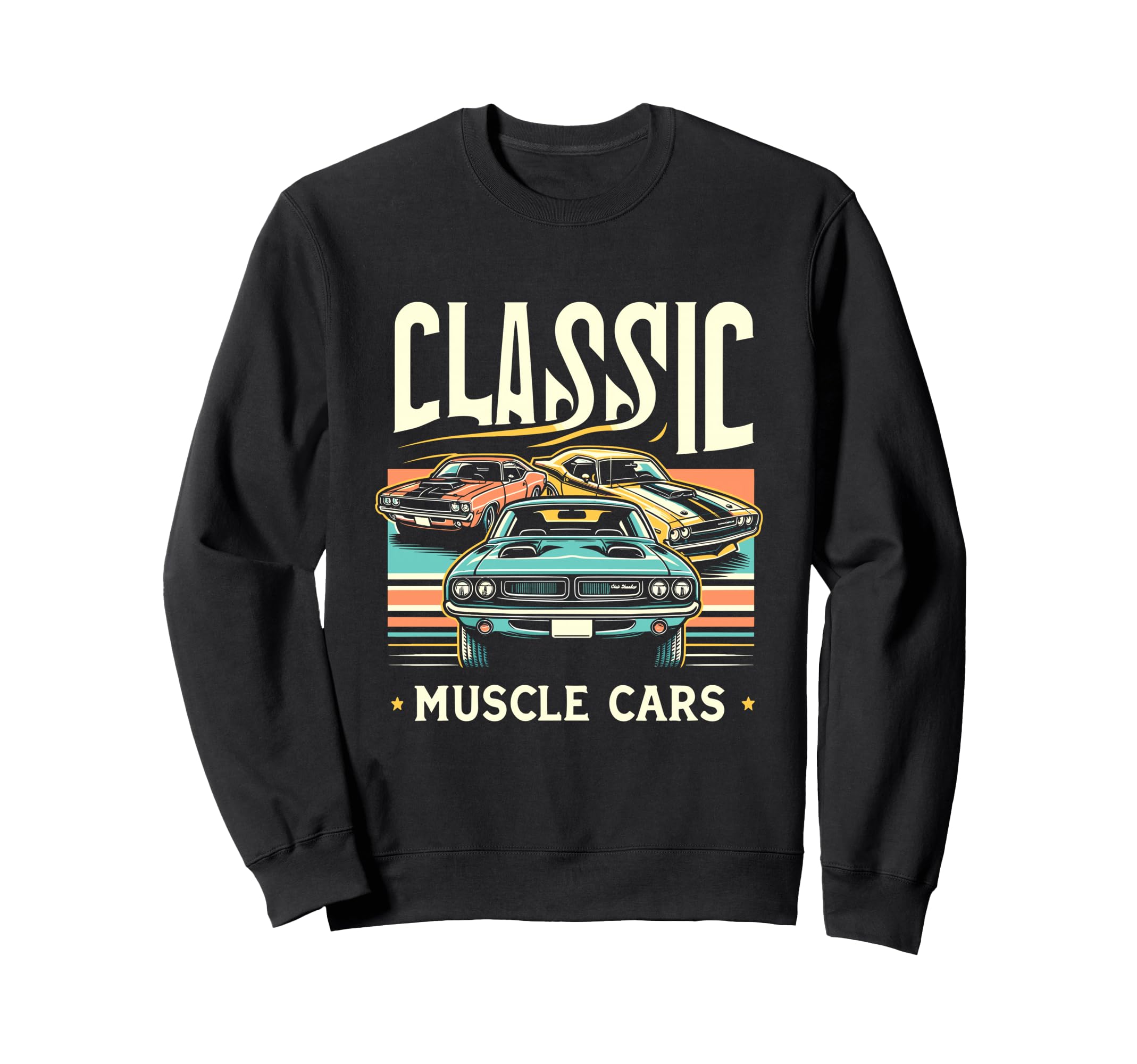 Muscle Car American Car Sweatshirt - Minimalist Print for Adults - T-Shirt, Sweatshirt, Hoodie