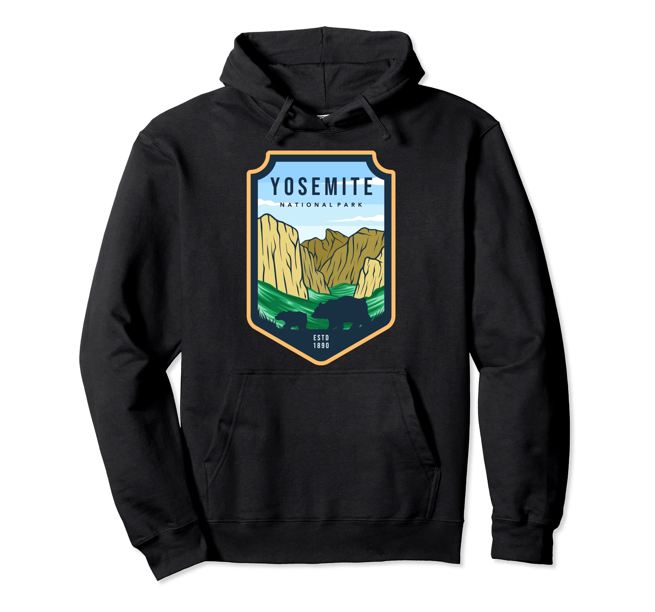 Yosemite National Park Usa Bears Hoodie - Custom Art Print for Adults - T-Shirt, Sweatshirt, Hoodie