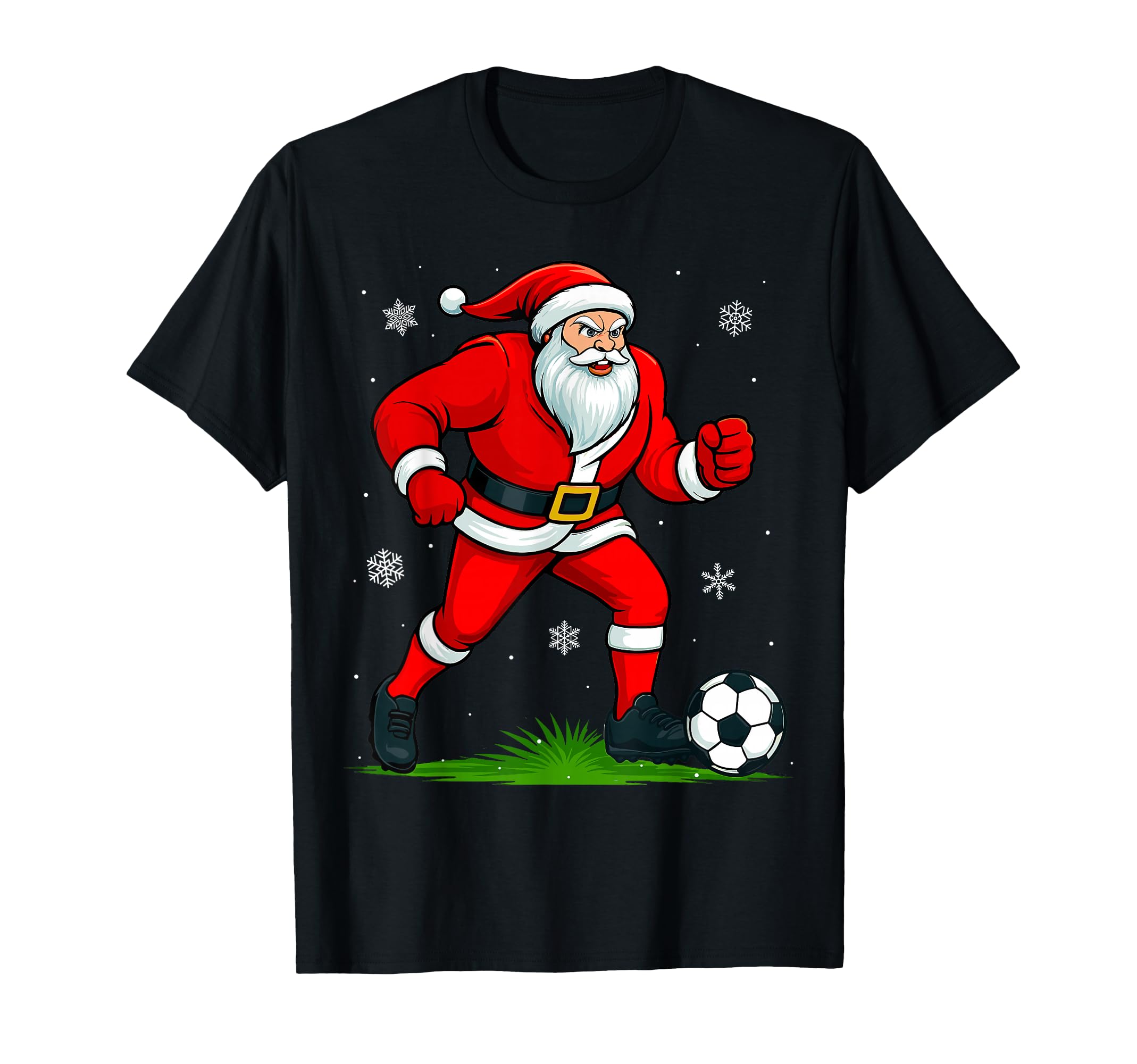 Santa Playing Soccer Funny Soccer T-Shirt - Custom Art Print for Adults - T-Shirt, Sweatshirt, Hoodie