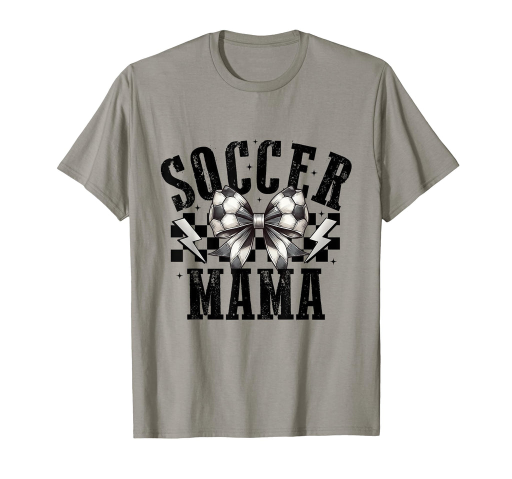 Soccer Mama Groovy Soccer Coquette Bow T-Shirt - Graphic Print for Adults - T-Shirt, Sweatshirt, Hoodie