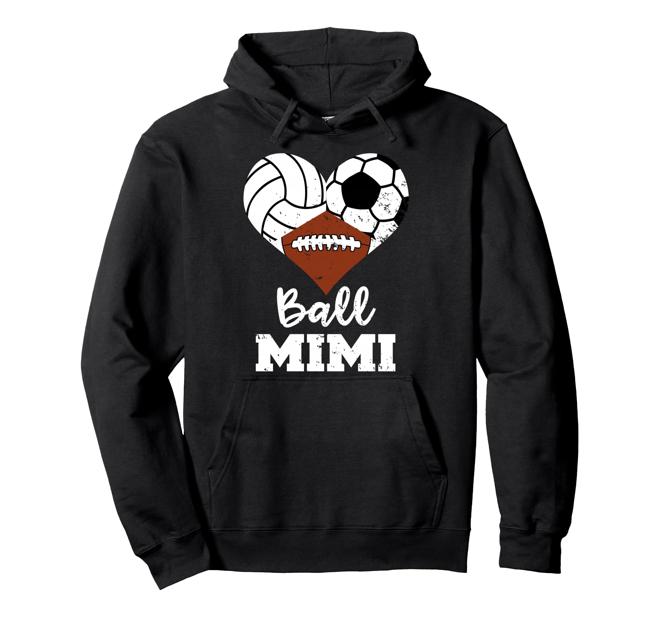 Ball Mimi Heart Funny Volleyball Soccer Hoodie - Custom Art Print Unisex - T-Shirt, Sweatshirt, Hoodie
