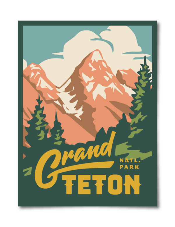 Grand Teton Overlook Poster - Adult & Kids T-Shirts, Sweatshirts & Hoodies apparel design preview 1