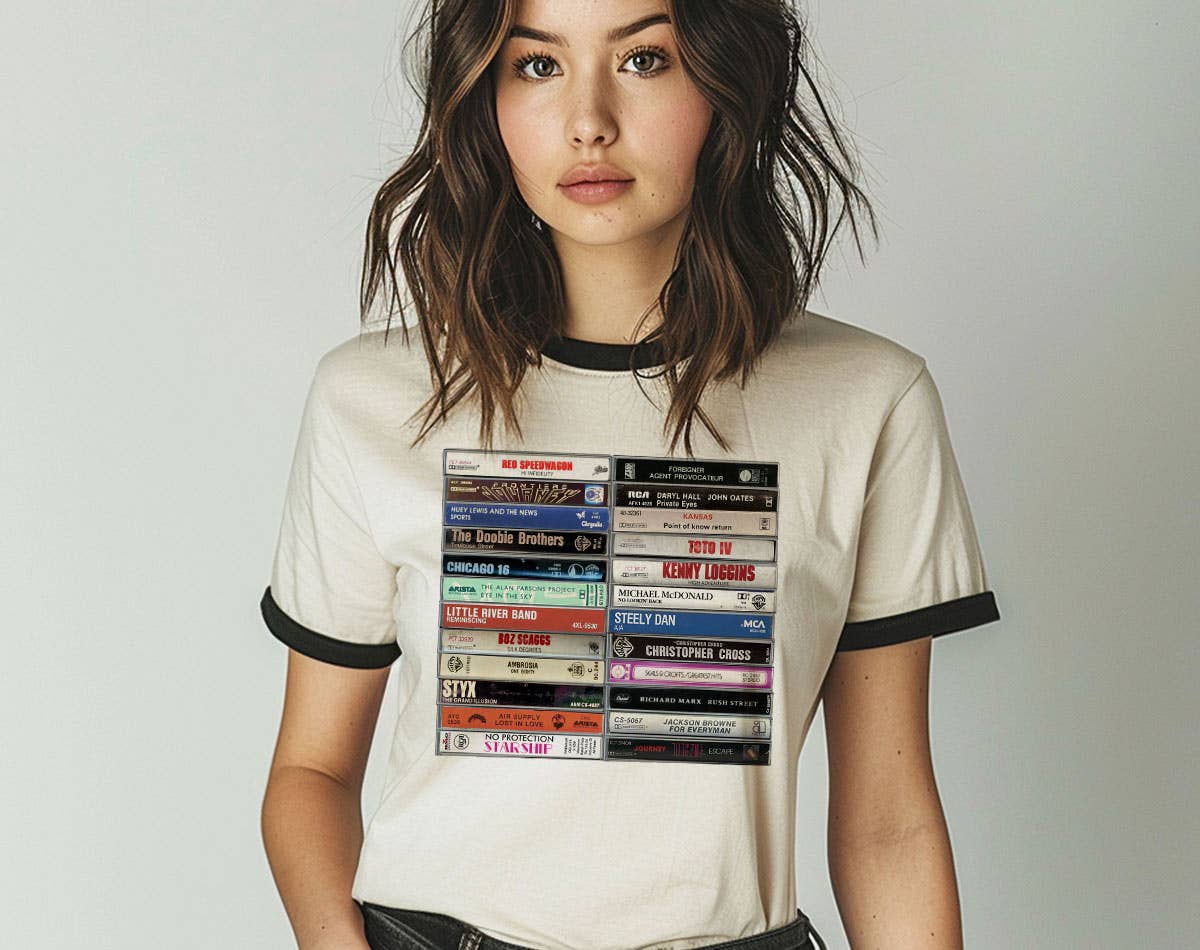 Yacht Rock Cassette Tape Ringer - Adult & Kids T-Shirts, Sweatshirts & Hoodies apparel design preview 1
