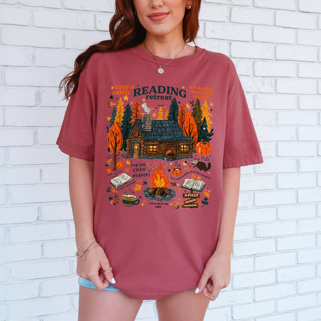 Cozy Cabin Reading Retreat - Adult & Kids T-Shirts, Sweatshirts & Hoodies apparel design preview 1