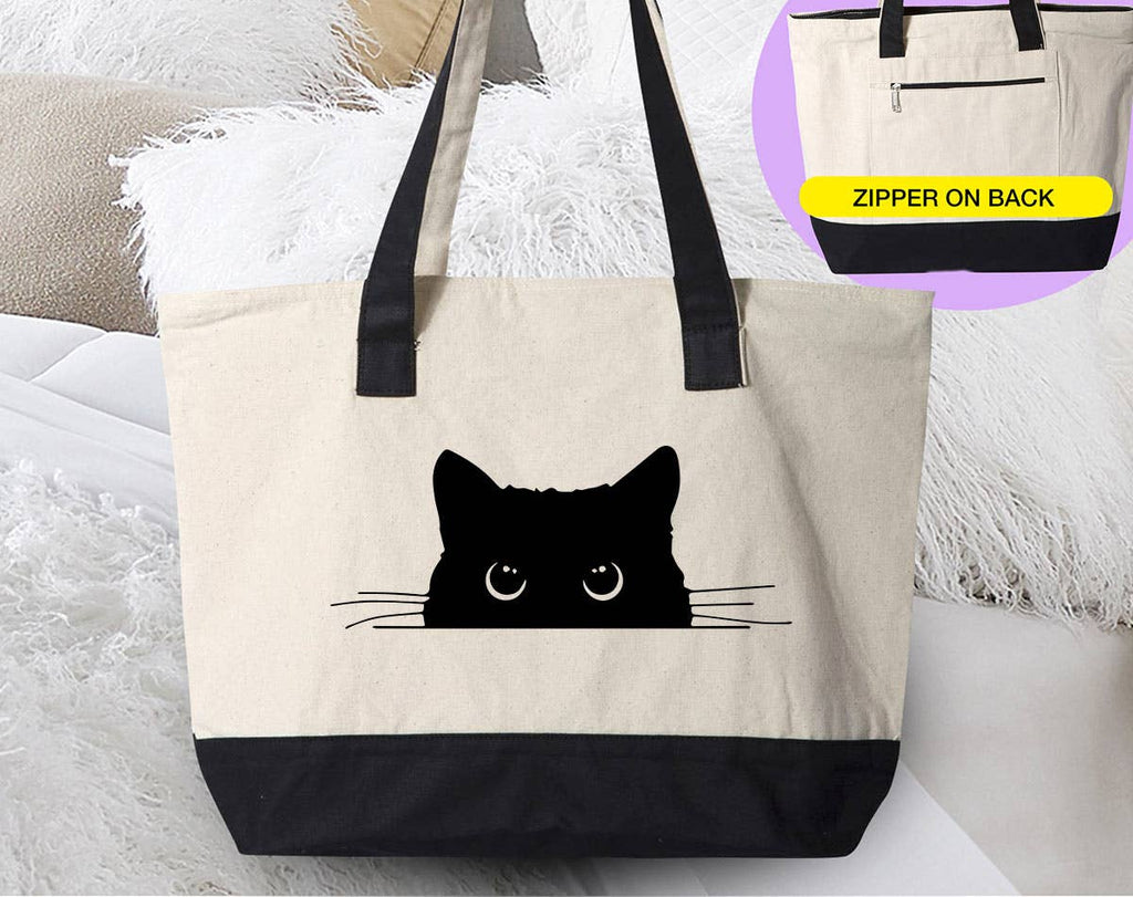 Cat Peaking Funny Cute Tote Bag - Adult & Kids T-Shirts, Sweatshirts & Hoodies apparel design preview 1