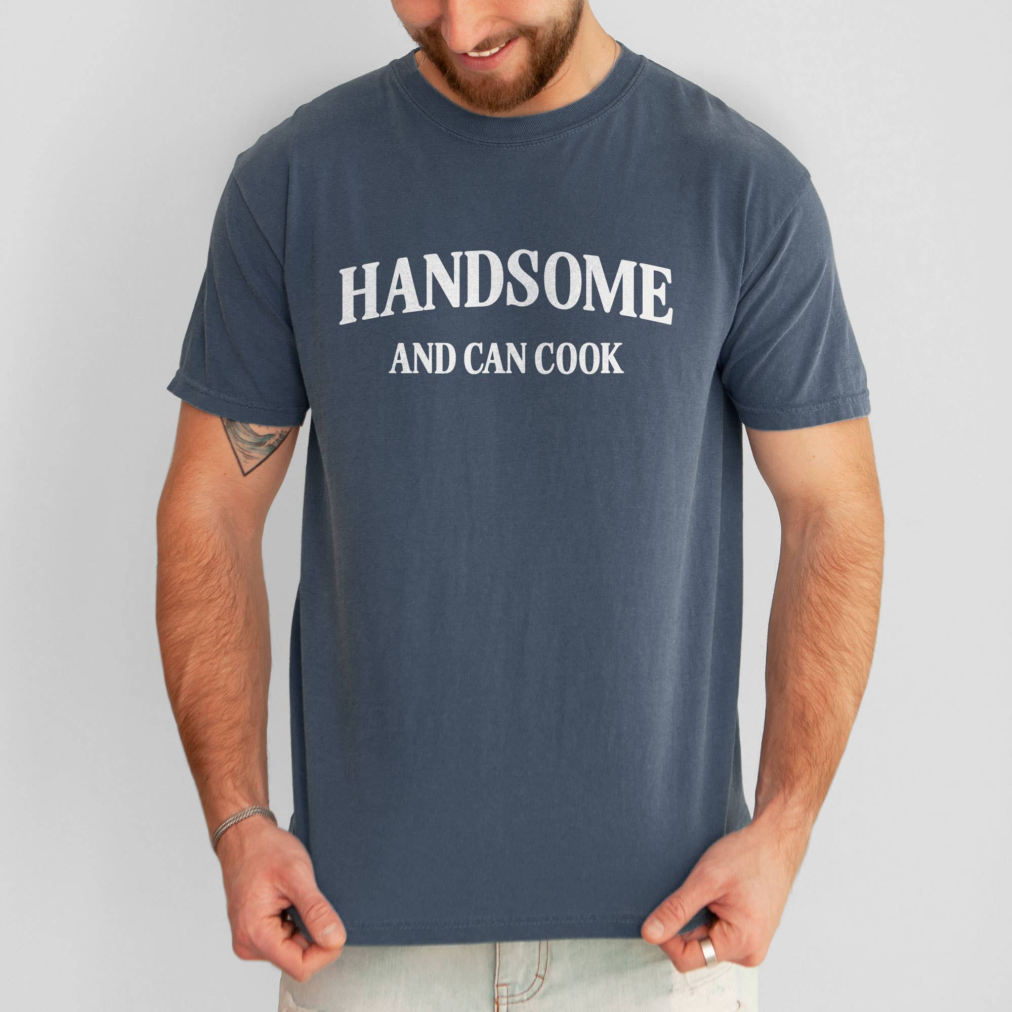 Handsome Cook Garment Dyed Funny For Men - Adult & Kids T-Shirts, Sweatshirts & Hoodies apparel design preview 1