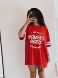 I Support Women'S Rights Jersey Red/White - Adult & Kids T-Shirts, Sweatshirts & Hoodies apparel design preview 1
