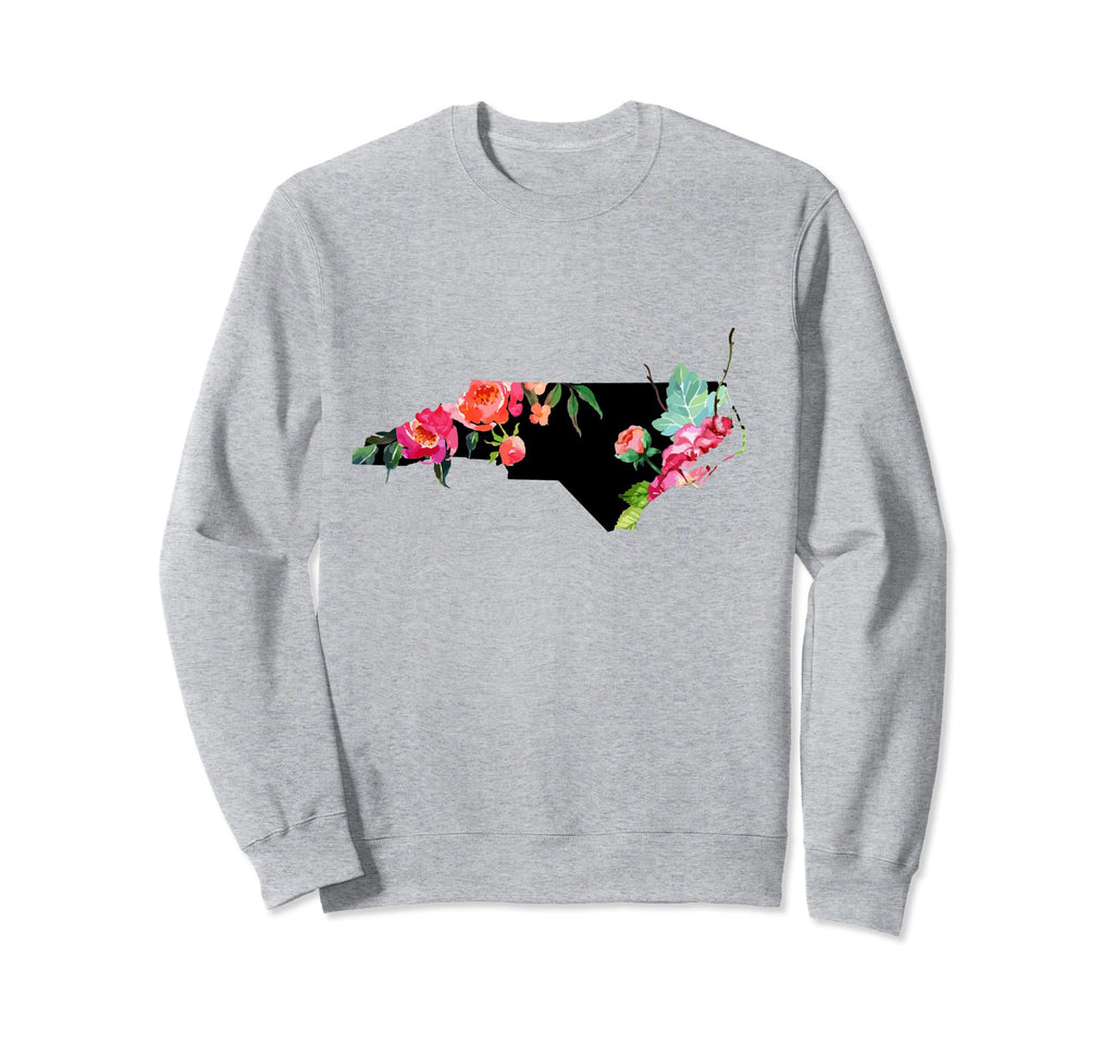 North Carolina Rose State Map Sweatshirt - Aesthetic Graphic Men Women - T-Shirt, Sweatshirt, Hoodie