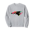 North Carolina Rose State Map Sweatshirt - Aesthetic Graphic Men Women - T-Shirt, Sweatshirt, Hoodie