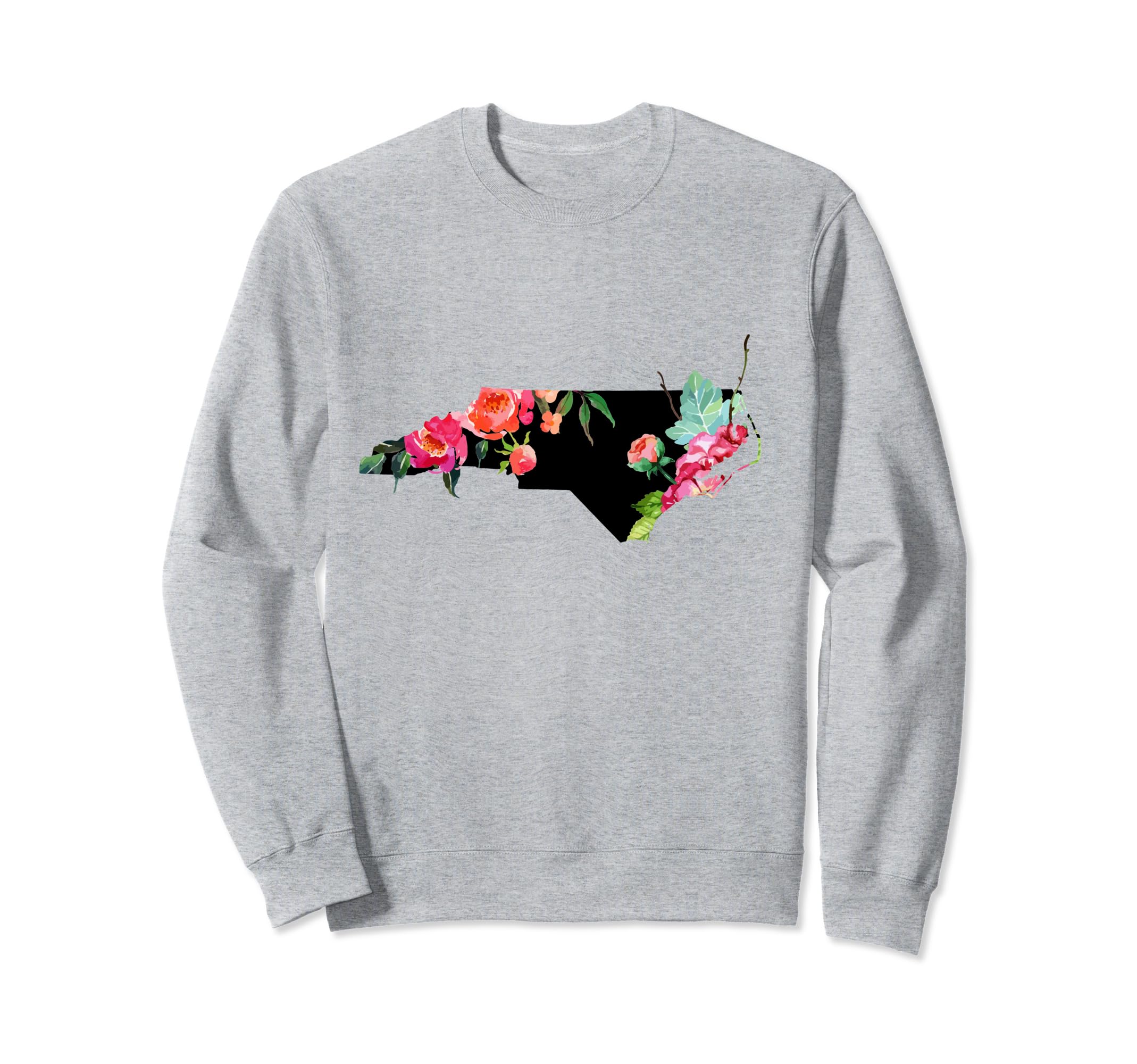 North Carolina Rose State Map Sweatshirt - Aesthetic Graphic Men Women - T-Shirt, Sweatshirt, Hoodie