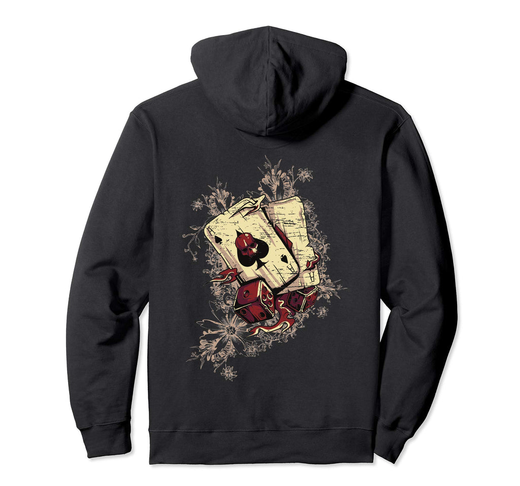 Distressed Ace Spades Playing Cards Hoodie - Casual Everyday Wear Unisex - T-Shirt, Sweatshirt, Hoodie