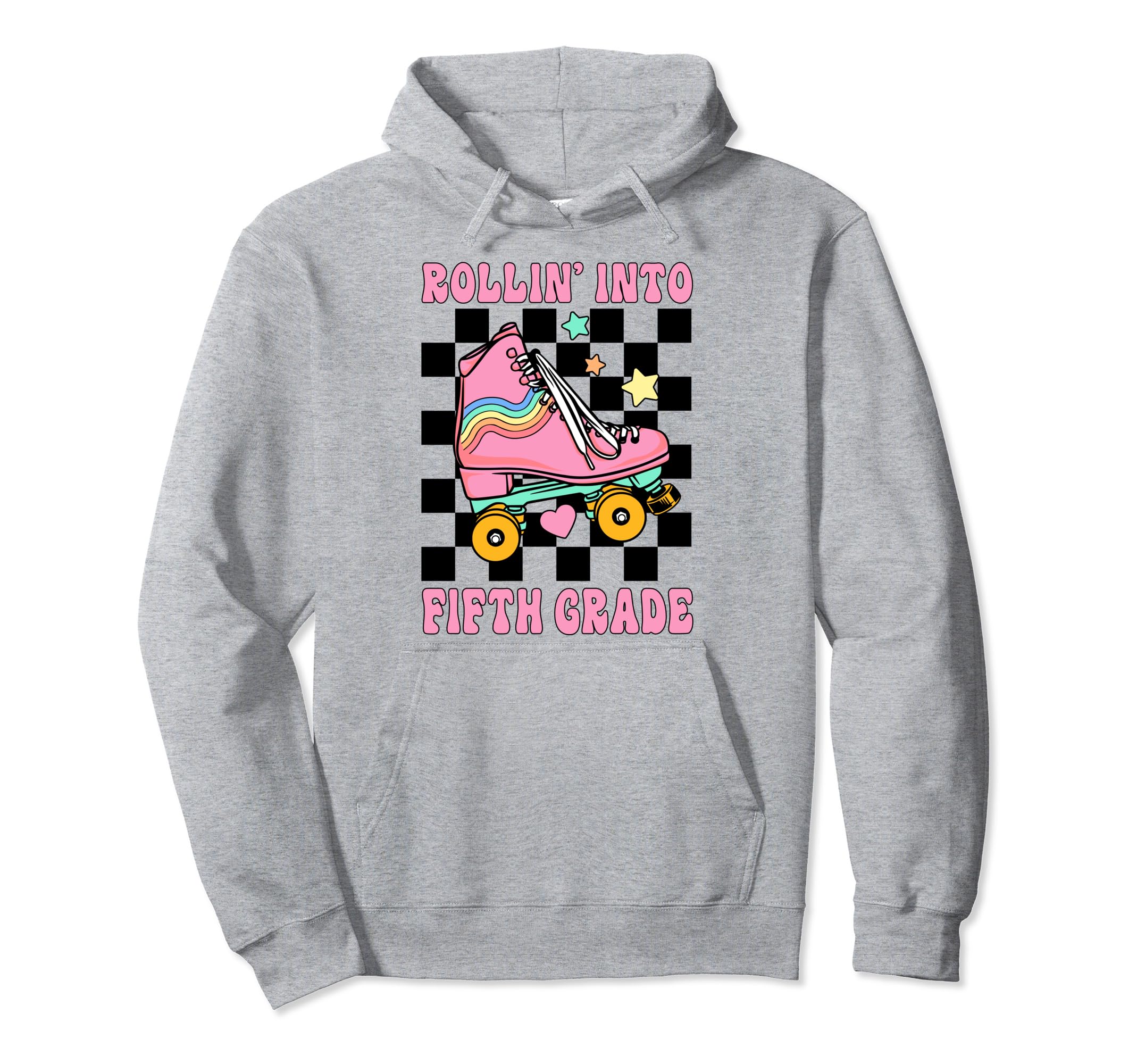 Rolling Into Fifth Grade Roller Skates Back Hoodie - Trendy Graphic Unisex - T-Shirt, Sweatshirt, Hoodie