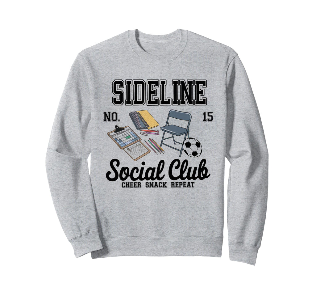 Sideline Social Club Soccer Mom Game Day Sweatshirt - Graphic Print Unisex - T-Shirt, Sweatshirt, Hoodie