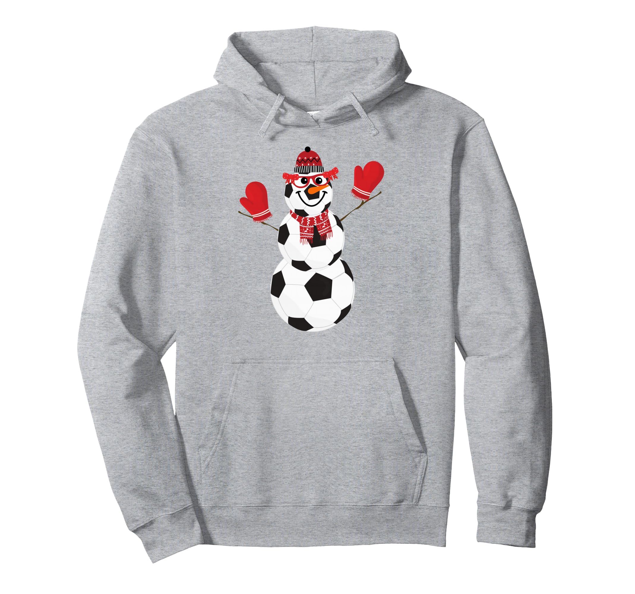 Soccer Balls Snowman Winter Hoodie - Casual Everyday Wear for Adults - T-Shirt, Sweatshirt, Hoodie