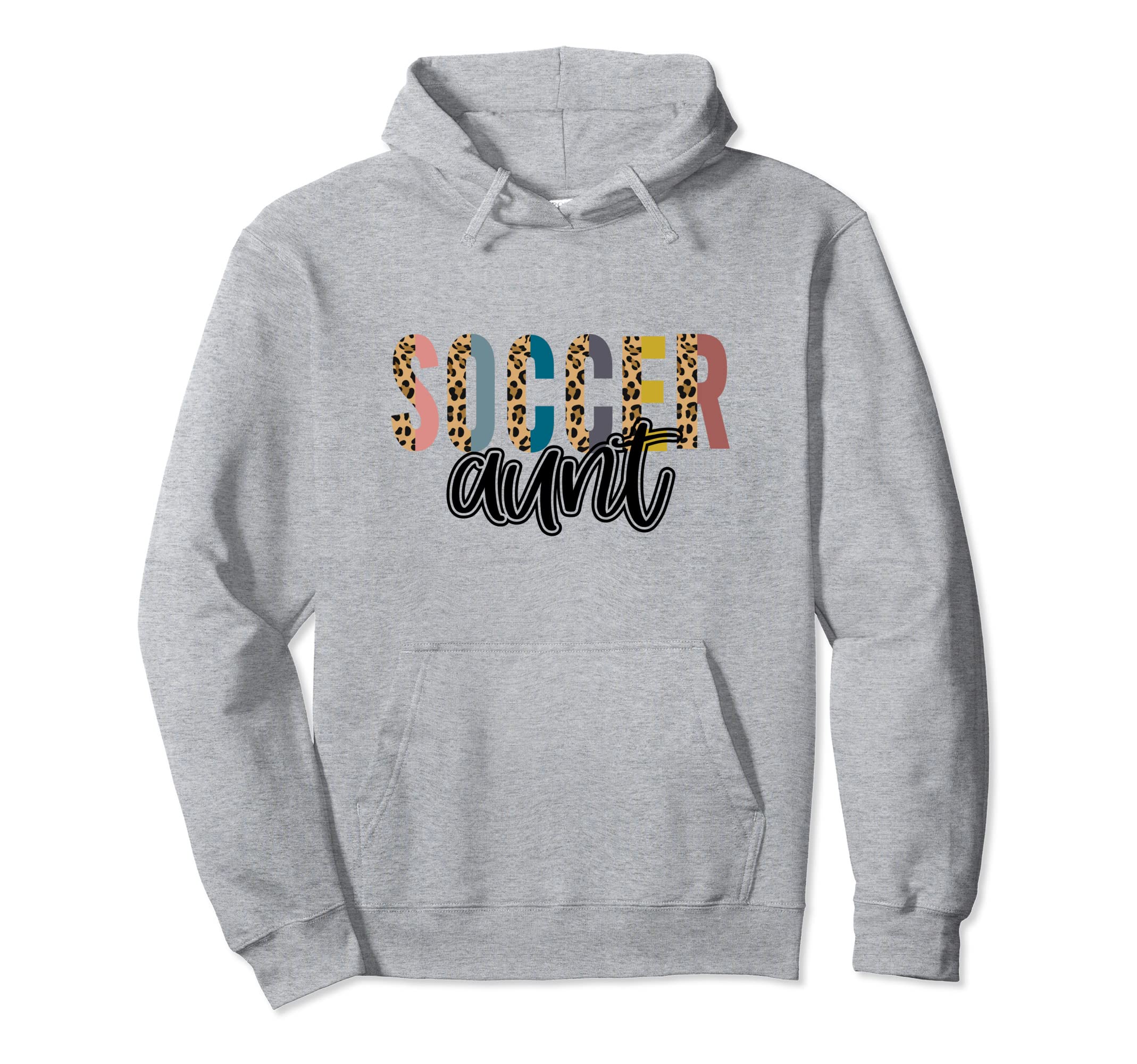 Soccer Aunt Leopard Cheetah Trendy Hoodie - Aesthetic Graphic Unisex - T-Shirt, Sweatshirt, Hoodie