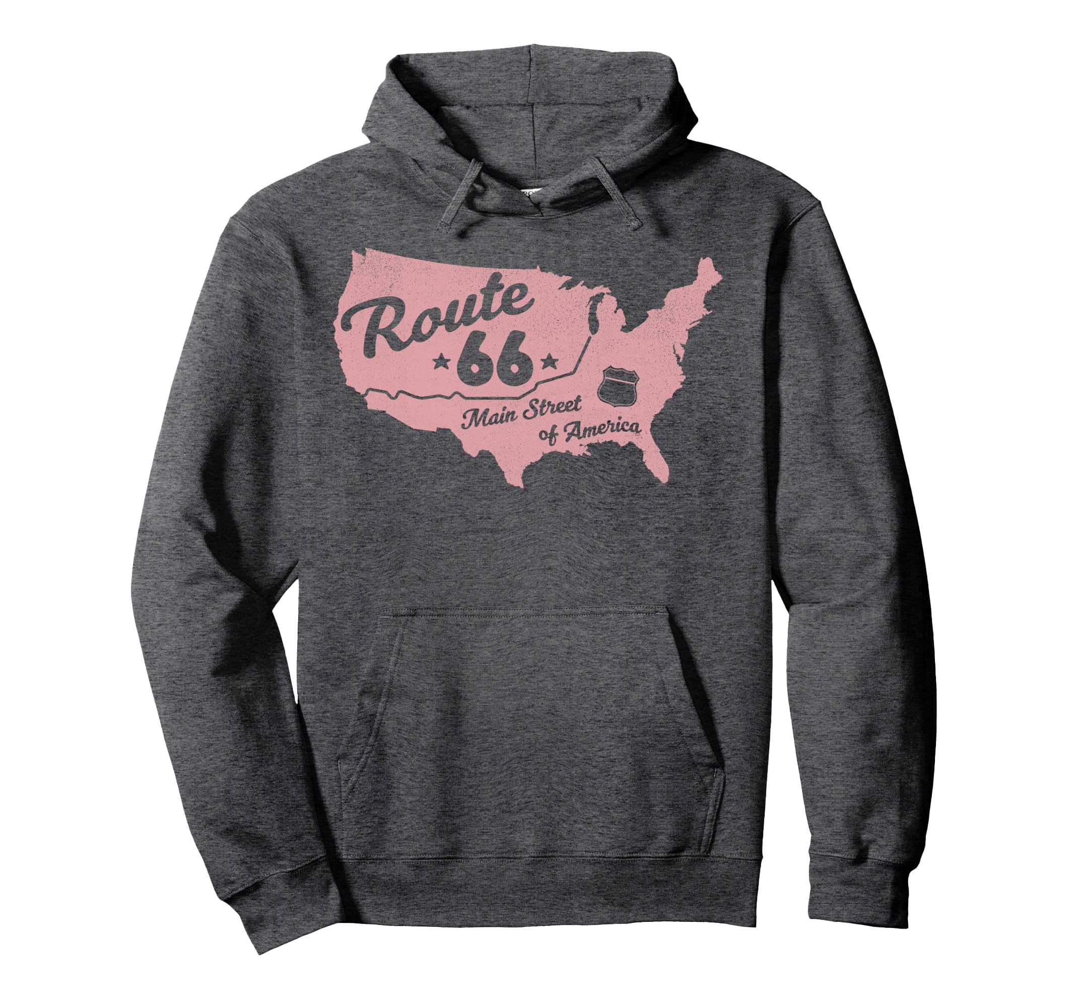 Usa Route 66 Main Street America Hoodie - Fun Novelty Design Men Women - T-Shirt, Sweatshirt, Hoodie