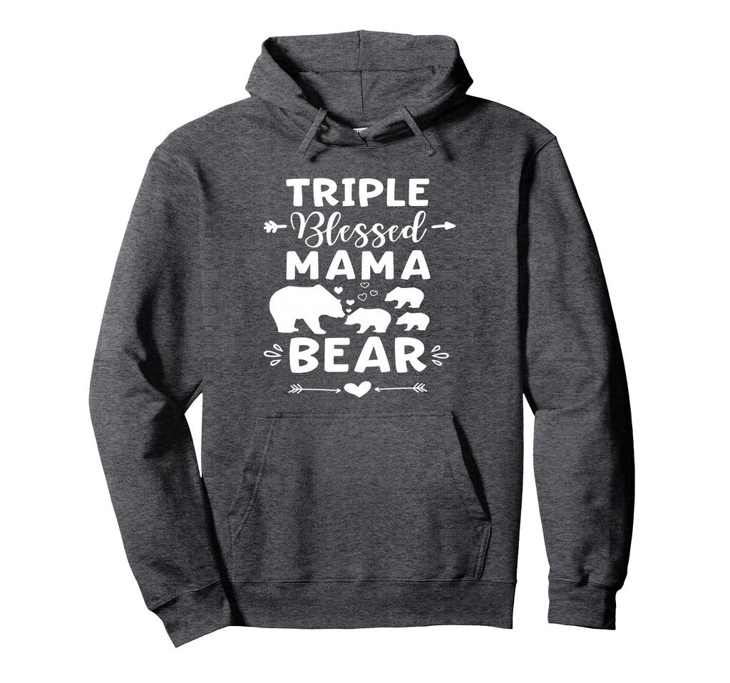 Triple Blessed Mama Bear Heart Arrow Hoodie - Novelty Apparel for Adults - T-Shirt, Sweatshirt, Hoodie