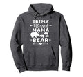 Triple Blessed Mama Bear Heart Arrow Hoodie - Novelty Apparel for Adults - T-Shirt, Sweatshirt, Hoodie