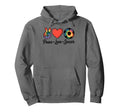 Peace Love Soccer Football Soccer Player Hoodie - Graphic Print for Adults - T-Shirt, Sweatshirt, Hoodie