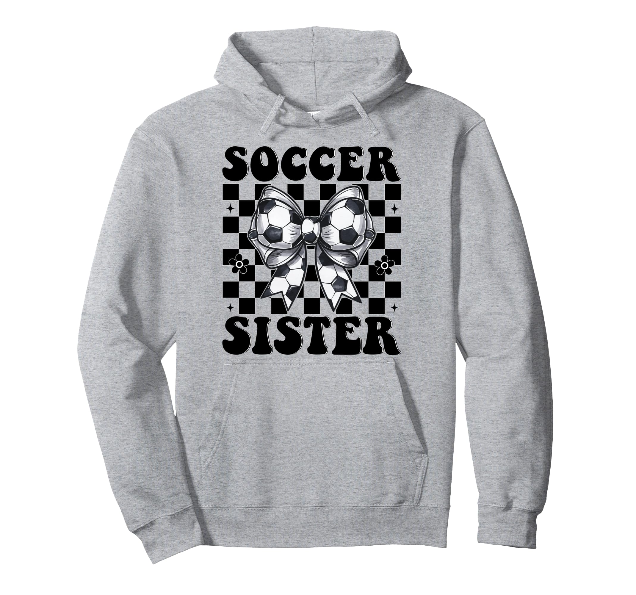 Soccer Sister Soccer Coquette Bow Hoodie - Trendy Graphic Unisex - T-Shirt, Sweatshirt, Hoodie