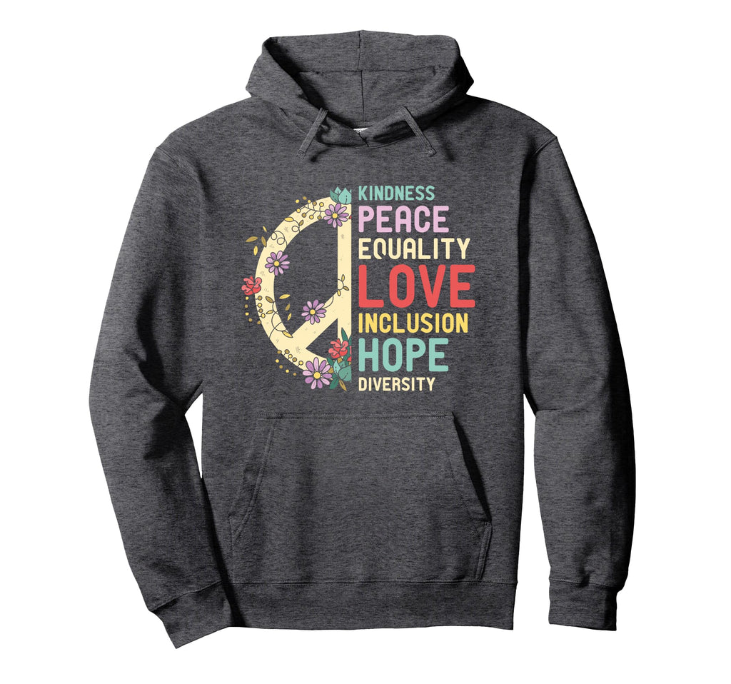 Diversity Equality Love Peace Human Hoodie - Minimalist Print for Adults - T-Shirt, Sweatshirt, Hoodie