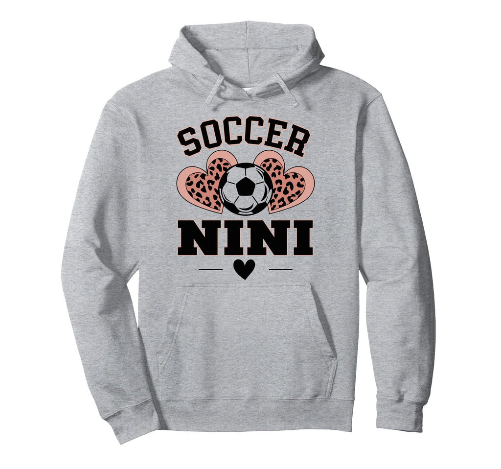 Soccer Nini Leopard Heart Soccer Ball Hoodie - Unique Graphic for Adults - T-Shirt, Sweatshirt, Hoodie