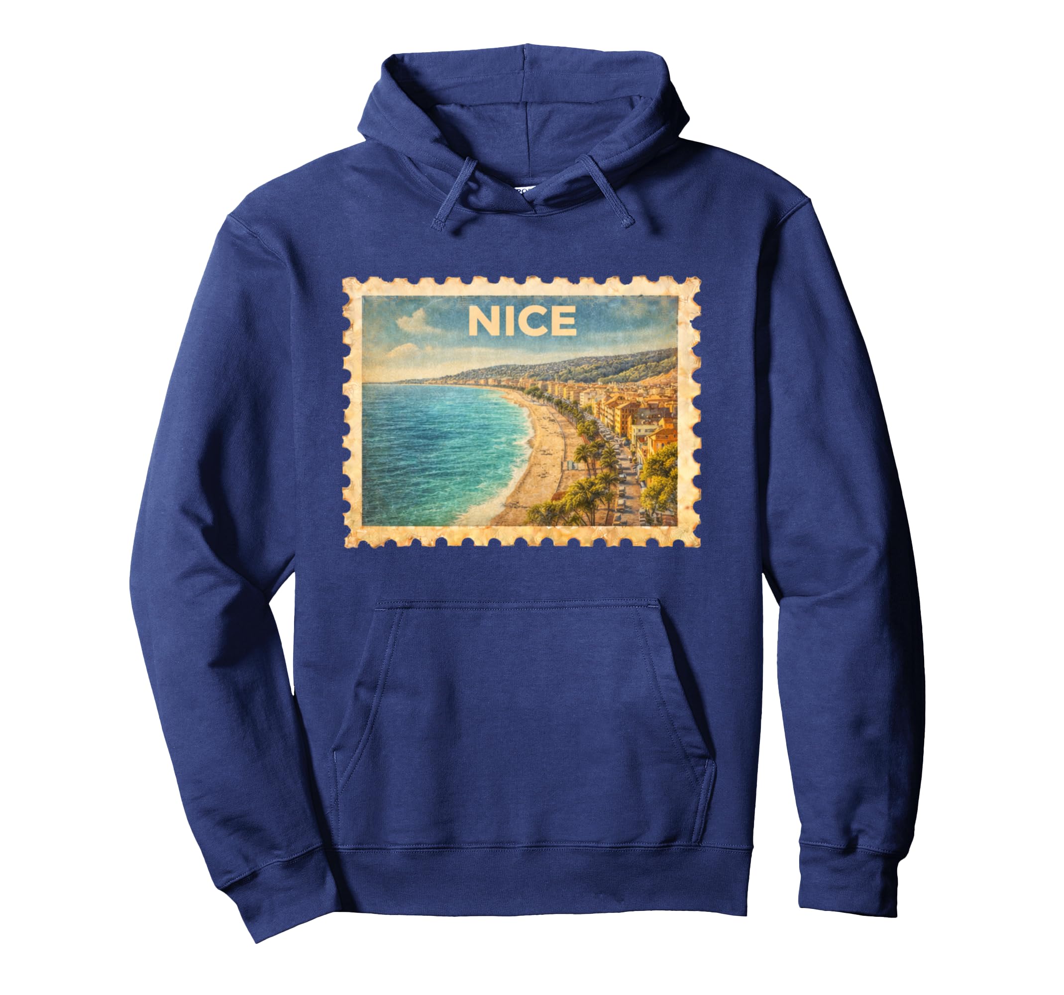 Nice France Travel Stamp Art Hoodie - Minimalist Print Men Women - T-Shirt, Sweatshirt, Hoodie