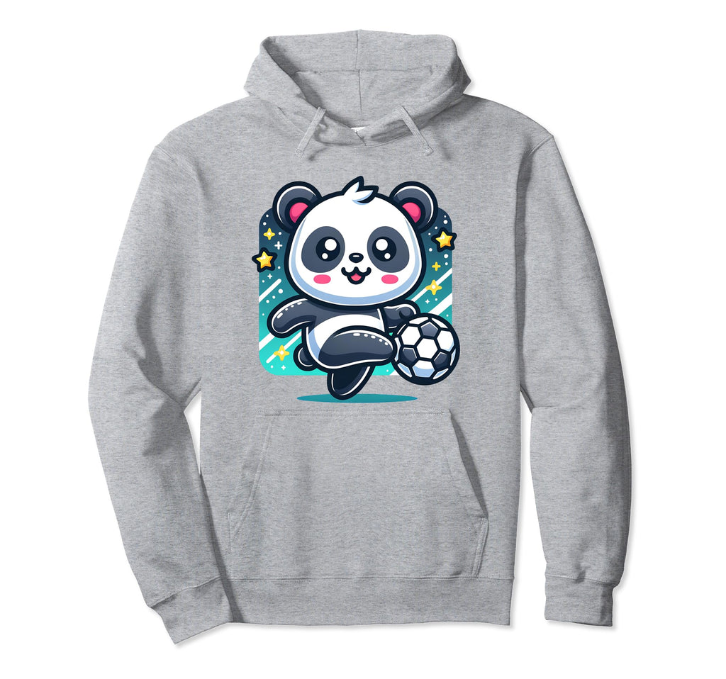Panda Soccer Player Kicking Soccer Hoodie - Minimalist Print for Adults - T-Shirt, Sweatshirt, Hoodie