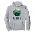 Glacier National Park Montana Camping Hoodie - Minimalist Print for Adults - T-Shirt, Sweatshirt, Hoodie