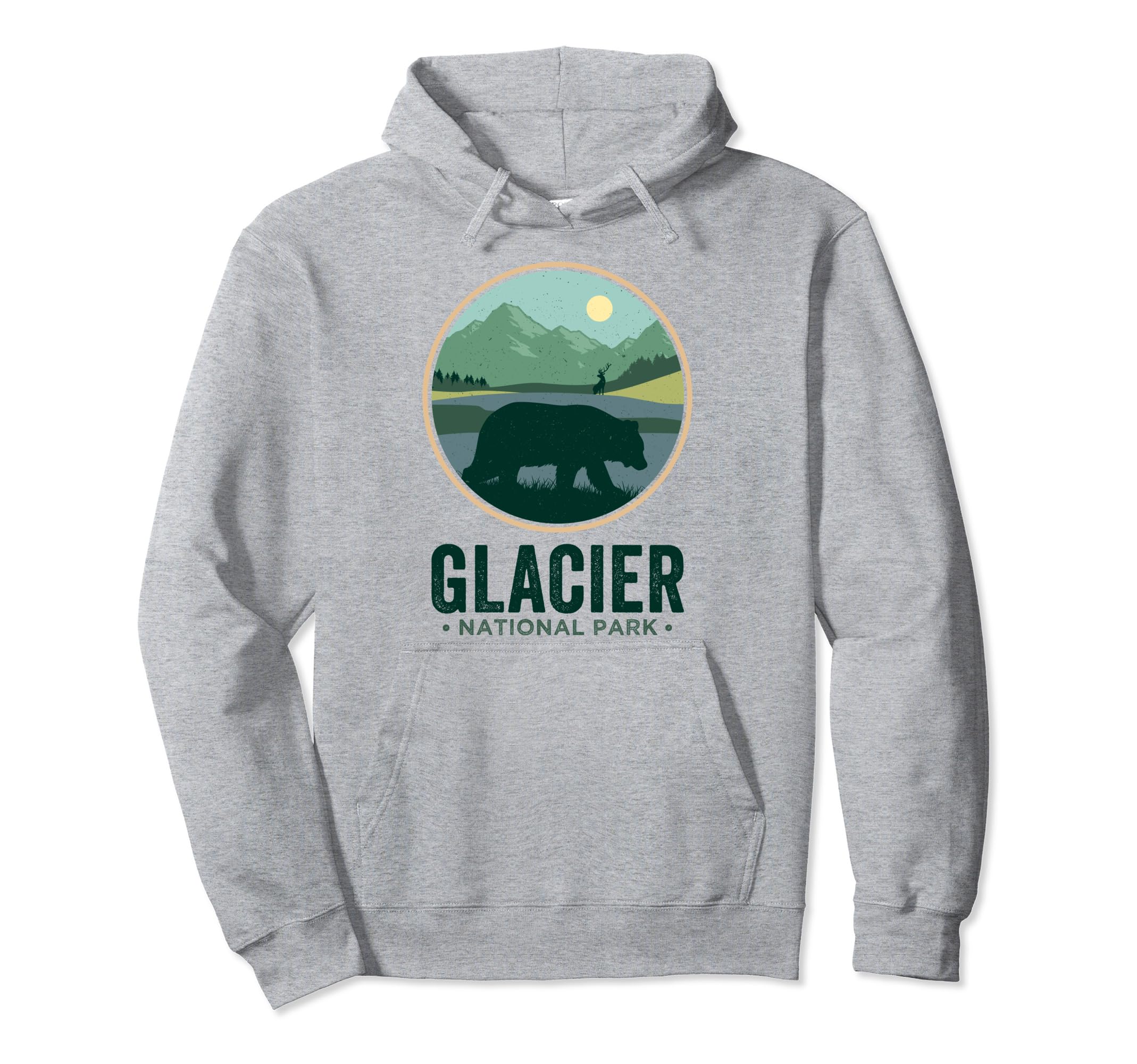 Glacier National Park Montana Camping Hoodie - Minimalist Print for Adults - T-Shirt, Sweatshirt, Hoodie