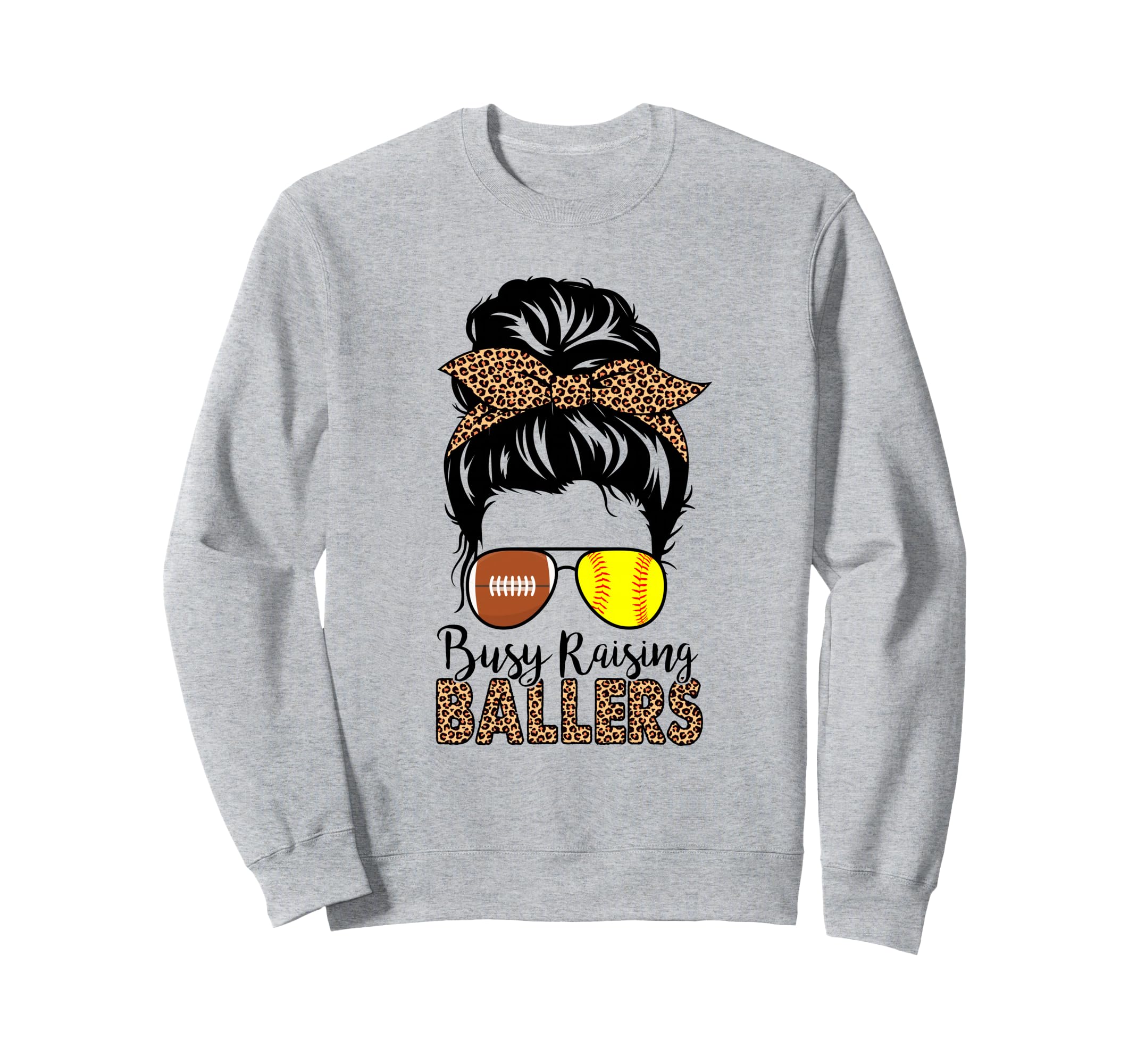 Busy Raising Ballers Softball Sweatshirt - Casual Everyday Wear Men Women - T-Shirt, Sweatshirt, Hoodie